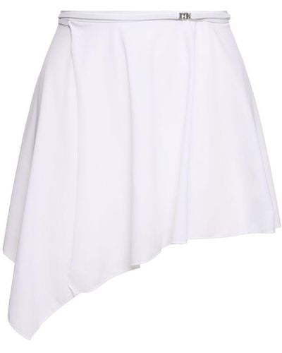 DSquared² Icon Lycra Mini Sarong Skirt - White