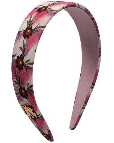 Etro Large Floral Printed Silk Headband - Multicolor