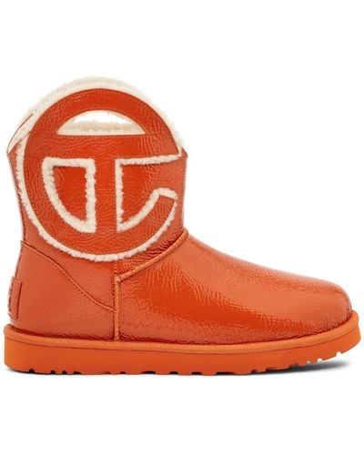 UGG X TELFAR 10Mm Telfar Mini Crinkled Patent Boots - Orange