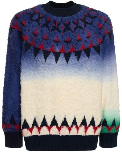 Sacai Sweater Aus Strickjacquard - Blau