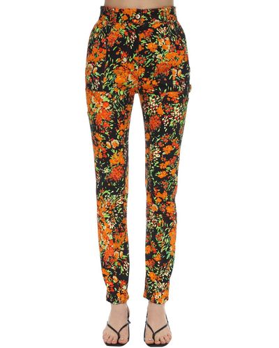 Atlein Floral Print Stretch Twill Skinny Pants - Multicolor