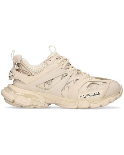 Balenciaga 30mm Track Faux Leather & Mesh Sneakers - Natural