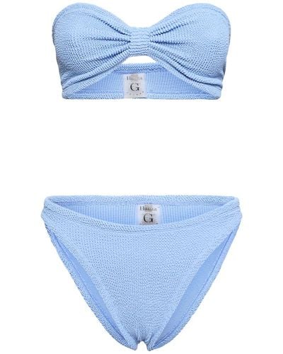 Hunza G Bikini bandeau jean - Bleu