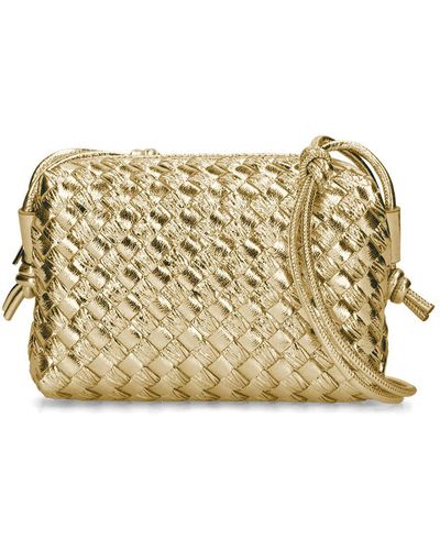 Bottega Veneta Mini Schultertasche Aus Leder "loop" - Mettallic