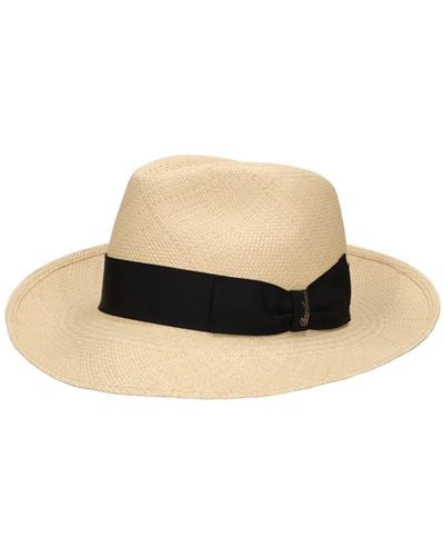 Borsalino Amedeo 7.5cm Brim Straw Panama Hat - Natural