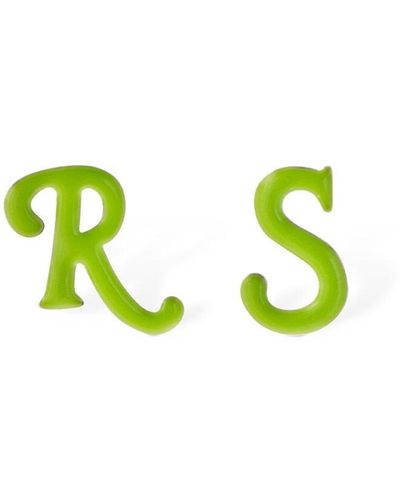 Raf Simons R & S Stud Earrings - Green