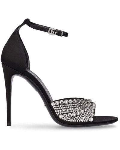Gucci 110Mm Ilse Silk Blend Sandals - Metallic