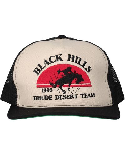 Rhude Black Hills Canvas Trucker Hat - Red