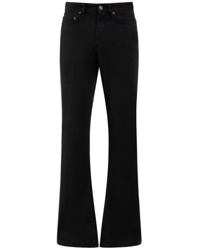 Balenciaga Flared Cotton Denim Jeans - Black