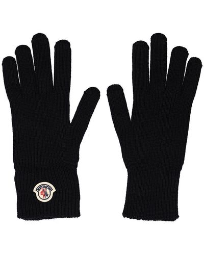 Moncler Extrafine Wool Tricot Gloves - Black