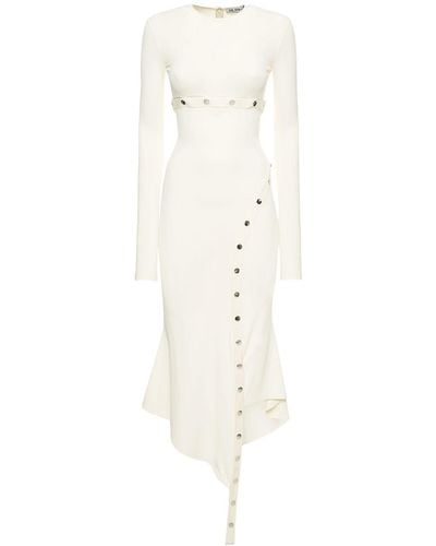 The Attico Stretch Jersey Long Sleeve Midi Dress - White