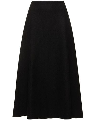 Jil Sander Boiled Wool Midi Skirt - Black