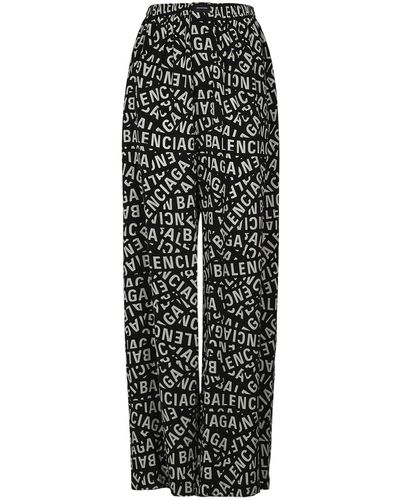 Balenciaga Cupro & Viscose Pajama Pants - Black