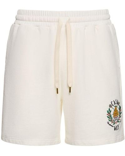 Casablanca Casa Way Cotton Jersey Sweat Shorts - White