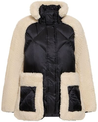 Sacai Faux Shearling & Quilted Nylon Jacket - Blue