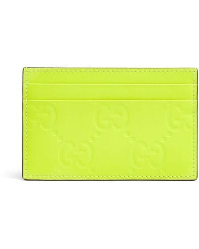 Gucci Rubberized Leather gg Card Case - Yellow