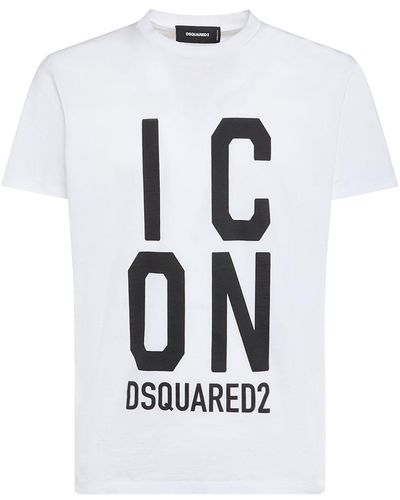 DSquared² T-shirt cool fit icon heart - Bianco