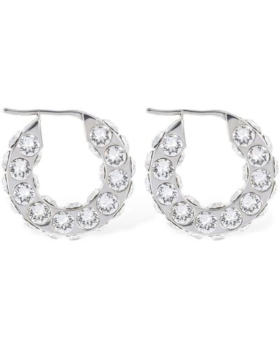 AMINA MUADDI Jahleel small crystal hoop earrings - Metallizzato