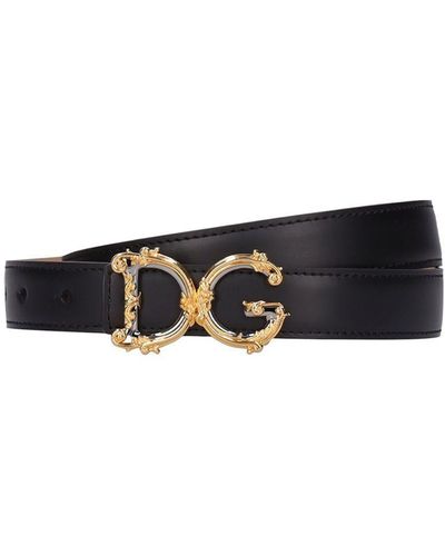 Dolce & Gabbana 2.5Cm Dg Iconic Baroque Leather Belt - White