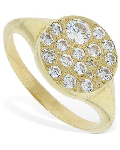 LiL Milan 9kt Gold Lunar Chevalier Ring W/ Zircon - Metallic