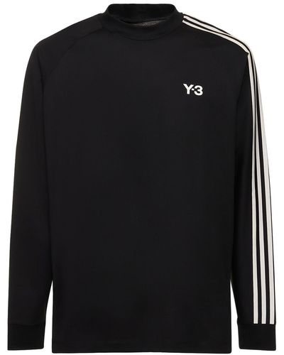 Y-3 3 Stripes コットンtシャツ - ブラック