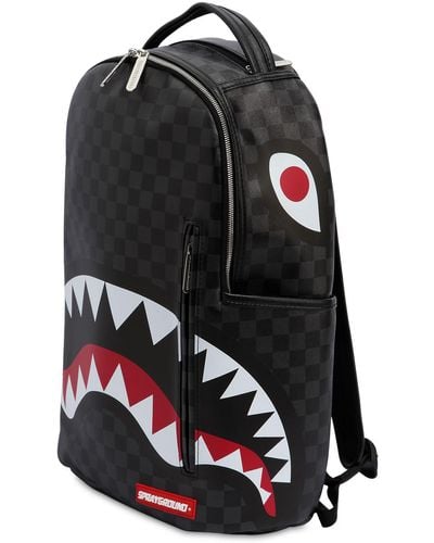 Sprayground Black Checkered Shark In Paris Backpack