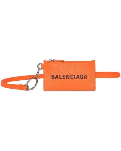 Balenciaga Wallet W/ Keyring - Orange