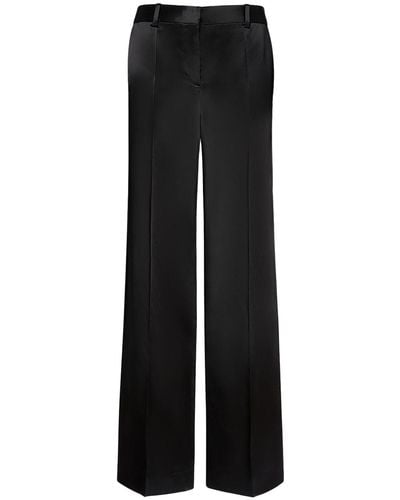 The Row Encore Midrise Satin Flared Trousers - Black