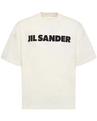 Jil Sander Camiseta de algodón con logo - Blanco