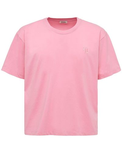 Nanushka T-shirt Aus Baumwolljersey Mit Gesticktem Logo - Pink