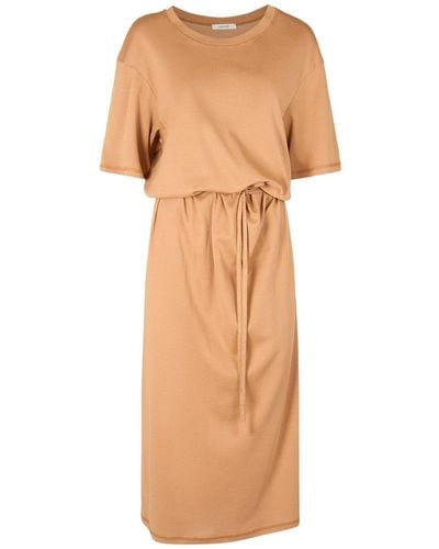 Lemaire Belted Cotton Maxi T-Shirt Dress - Natural