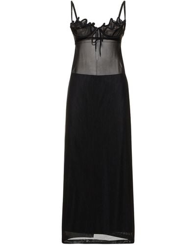Y. Project Sleeveless Mesh Midi Dress - Black