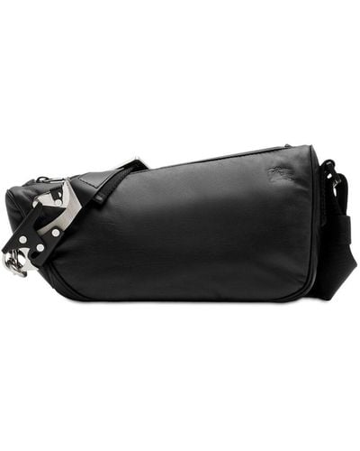 Burberry Ml Shield Leather Crossbody Bag - Black