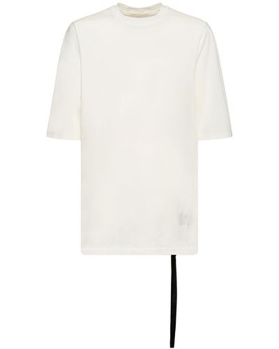 Rick Owens T-shirt Aus Baumwolljersey "jumbo" - Weiß