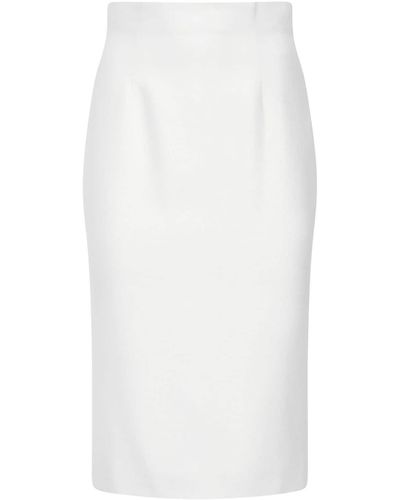 Alexander McQueen Jupe crayon en crepe - Blanc