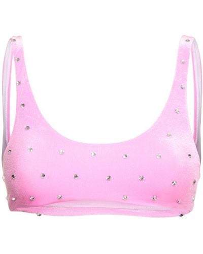 DSquared² Embellished Chenille Bikini Top - Pink