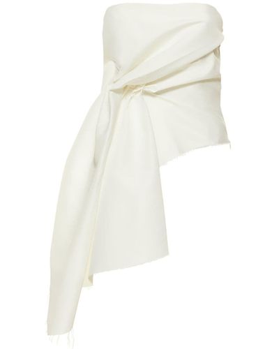 Marques'Almeida Draped Taffeta Corset Top - White