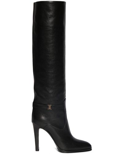 Saint Laurent 100Mm Diane Leather Boots - Black