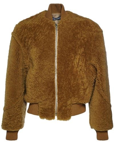 Jacquemus Le Blouson Pilou Lamb Fur Jacket - Brown