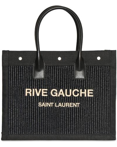 Saint Laurent Small Rive Gauche キャンバストートバッグ - ブラック
