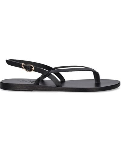 Ancient Greek Sandals 5Mm Synthesis Leather Flat Sandals - Black
