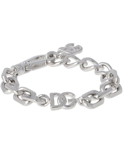 Dolce & Gabbana Dg Logo Chunky Chain Bracelet - White