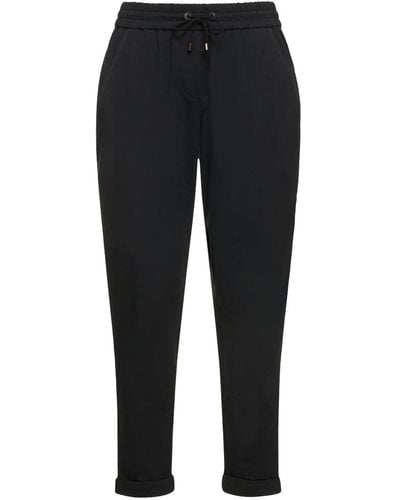 Brunello Cucinelli Pantalones deportivos de algodón jersey - Negro