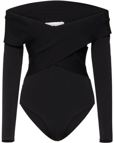 Roland Mouret Stretch Viscose Knit Bodysuit - Black