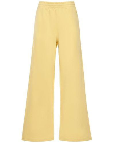 Moncler Pantaloni In Felpa Di Cotone Con Logo - Giallo