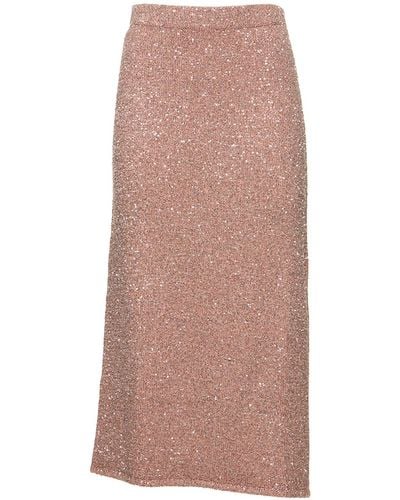 Altuzarra Milos Sequined Knit Midi Skirt - Pink