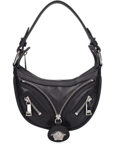 Versace Mini Hobo Leather Shoulder Bag - Gray