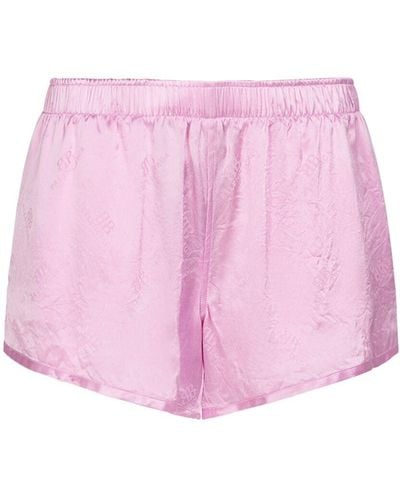 Balenciaga Silk Jacquard Running Shorts - Pink
