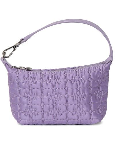 Ganni Lilac Small Handbag In Recycled Polyester - Purple