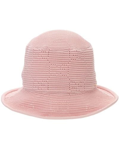 Gucci Gg Cable Knit Crochet Fedora Hat - Pink